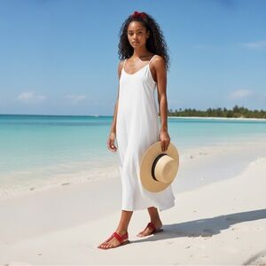 NIB Christian Louboutin Cubango Croc Embossed Leather Thong Sandal Size 37 $695